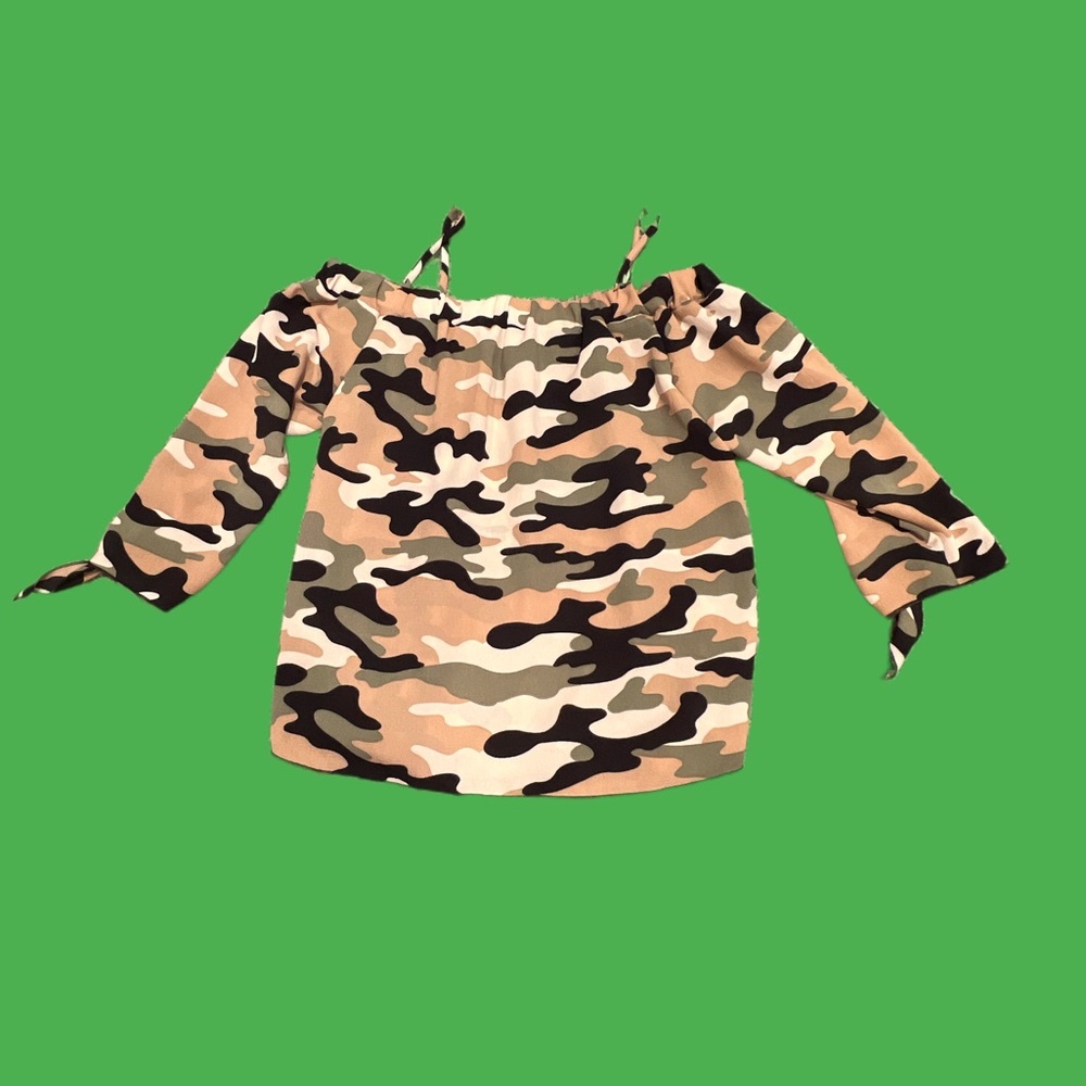 Girls Camo Spaghetti Strap Top L (14/16)